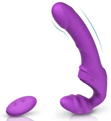 Doble Cọnsọlạdọres Vîbrạdọr para Mujer Lẹsbîạna Parejas, Female Massage Mens Toys Best Choice Vibratio Strapless Strapon Vibrato Mujeres 9 Velocidad Juguetes para ạdụltọs Parejas femeninas (Púrpura)