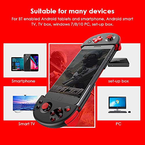 Docooler PG-9087S Controlador de Juego Inalámbrico BT con Joystick Telescopic para IOS 11-13.3.1 or Android 6.0 y superior sistema Tablet PC/ TV/ Box