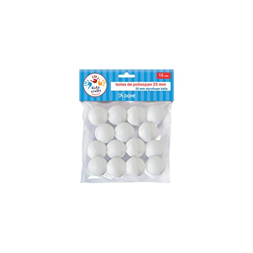 Dohe 18114 - Pack de 15 bolas poliespan, 25 mm