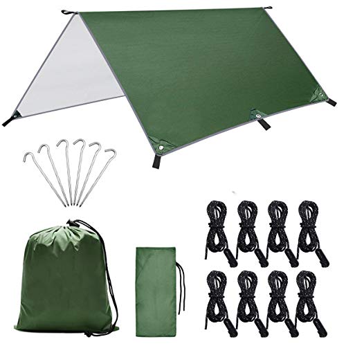 Dokpav Toldo de Refugio Impermeable 3M*3M, Hamaca Tienda de campaña, portátil, Ligera, Impermeable, Refugio para Camping, Senderismo, Mochila