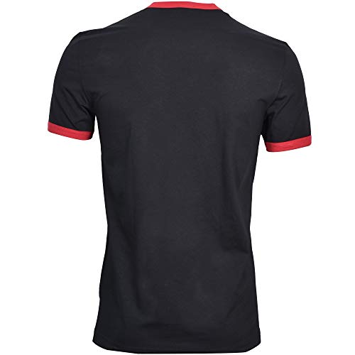 Dolce & Gabbana Deporte Contraste Logotipo Camiseta De Hombre, Negro/Rojo Grande