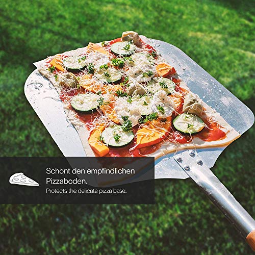 Dolce Mare® Deslizador de Pizza - Pala de Aluminio para Pizza con Mango de bambú Robusto para un manejo cómodo - Paleta para Pizza