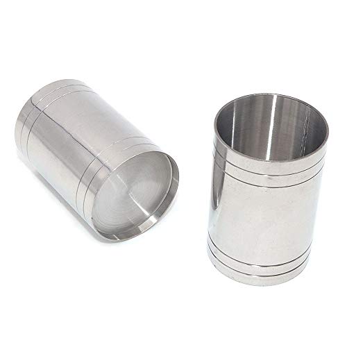 DollaTek 2Pcs de Acero Inoxidable Cóctel Jigger Cup Taza de medición de Licor Tazas cilíndricas Rectas Bartender Mezclador de Bebidas Barra para Fiestas Herramientas Bartending - 50mL/1.69oz