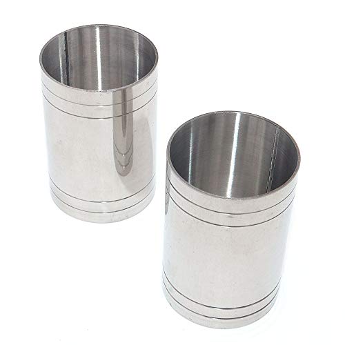 DollaTek 2Pcs de Acero Inoxidable Cóctel Jigger Cup Taza de medición de Licor Tazas cilíndricas Rectas Bartender Mezclador de Bebidas Barra para Fiestas Herramientas Bartending - 50mL/1.69oz