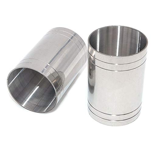 DollaTek 2Pcs de Acero Inoxidable Cóctel Jigger Cup Taza de medición de Licor Tazas cilíndricas Rectas Bartender Mezclador de Bebidas Barra para Fiestas Herramientas Bartending - 50mL/1.69oz