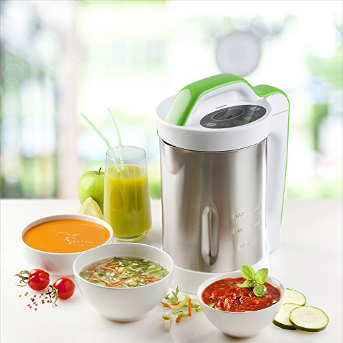 Domo DO499BL Cocedor de sopa, 400 W, 1.7 litros, 20 Decibelios, plateado, blanco y verde