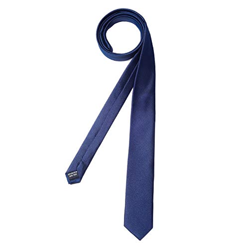 DonDon Corbata estrecha 5 cm de color azul marino - hecho a mano