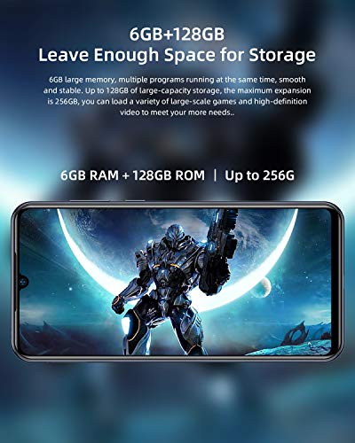 DOOGEE N20 Pro Móviles Libres, 4G Android 10 6GB+128GB Smartphone, Helio P60 Teléfono Móvil 6.3 Inch FHD+, Cámara Trasera Cuádruple 16MP, 4400mAh Smartphone Libre, Face ID& Huellas Dactilares-Negro