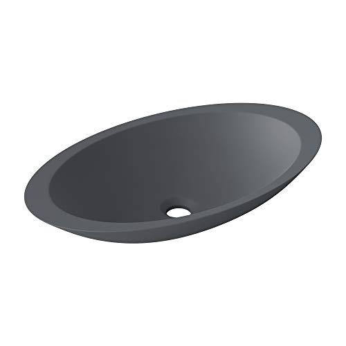 doporro Lavabo sobre encimera pequeño ovalado negro anthrazit para lavamanos colossum 802 de 59,3cm