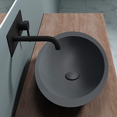 doporro Lavabo sobre encimera pequeño ovalado negro anthrazit para lavamanos colossum 802 de 59,3cm