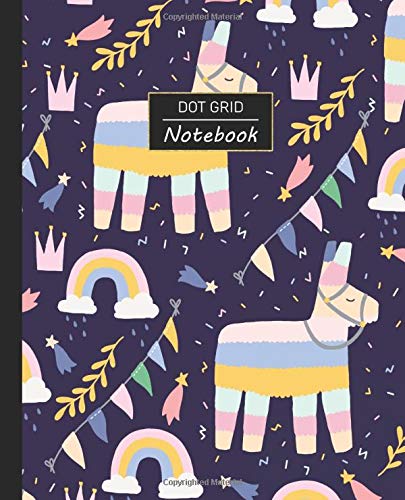 Dot Grid Notebook: Dotted Grid Notebook/Journal | Pastel Pinata Pattern | 100 Pages | 7.5" x 9.25" | Children Kids Girls Teens Women | Perfect For School