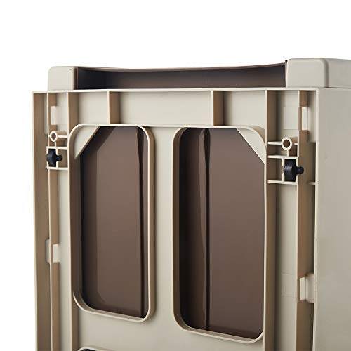 DoubleBlack 2 Cajones Armario Mueble Cajonera Plastico Almacenaje con Ruedas Organizador para Juguetes Ropa Bano Estanteria Alto 44 x 48 x 32 Centímetro Beige