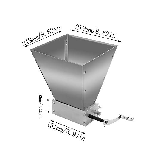 DQM Procesadores de Alimentos Trituradora de Alimentos de maíz de Malta de Acero Inoxidable de 1 litro, Molino de Malta 2 Rodillos manuales, un Gran complemento para su Cerveza casera