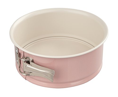 Dr. Oetker 4650 Retro Spring Forma con Borde Alto (Diámetro 18 x 8 cm de Altura, Chapa de Acero, Color Rosa/Crema, 18 x 18 x 8 cm