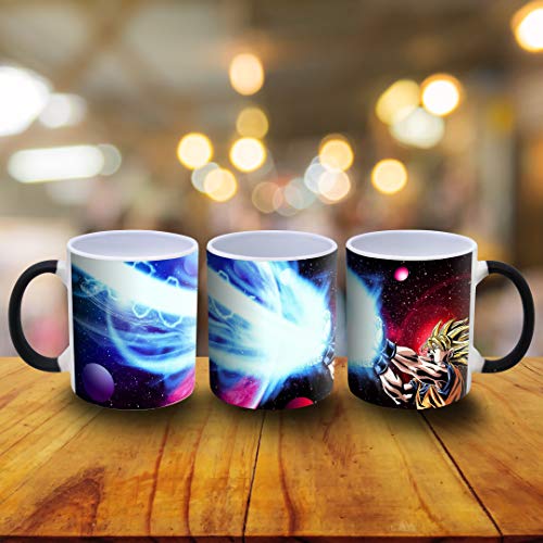 Dragon Ball Z Goku Kamehameha - Taza de café (reactiva, con cambio de color, reactiva al calor), cerámica, Taza