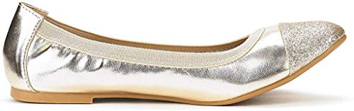 Dream Pairs Sole-Flex Bailarina para Mujer Gold 40 EU/9 US