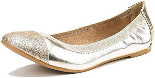 Dream Pairs Sole-Flex Bailarina para Mujer Gold 40 EU/9 US