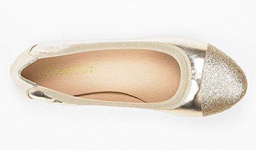 Dream Pairs Sole-Flex Bailarina para Mujer Gold 40 EU/9 US