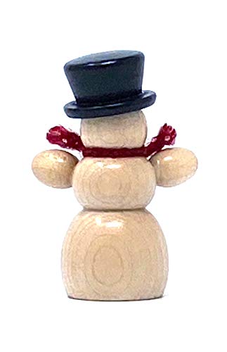 Drechslerei Friedbert Uhlig 08/D - Figura de muñeco de nieve (5 cm de altura, madera regional, torneada, hecha a mano)