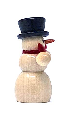 Drechslerei Friedbert Uhlig 08/D - Figura de muñeco de nieve (5 cm de altura, madera regional, torneada, hecha a mano)