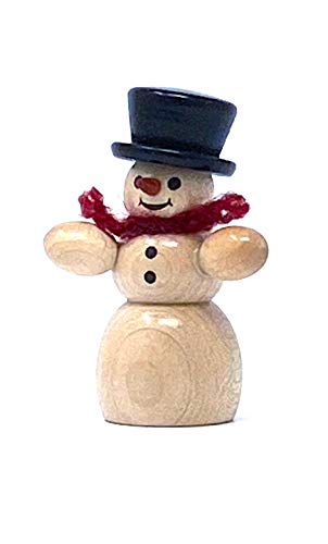 Drechslerei Friedbert Uhlig 08/D - Figura de muñeco de nieve (5 cm de altura, madera regional, torneada, hecha a mano)