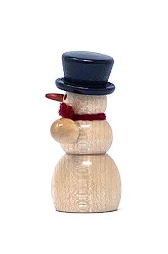 Drechslerei Friedbert Uhlig 08/D - Figura de muñeco de nieve (5 cm de altura, madera regional, torneada, hecha a mano)