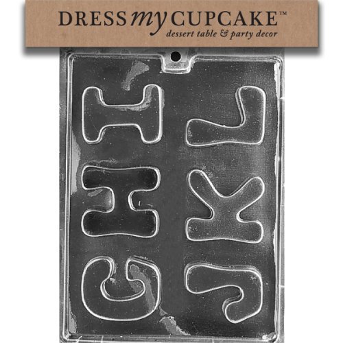 Dress My Cupcake dmcl005set Chocolate Candy Mold, letras G/H/I/J/K/L, 6 unidades por Dress My Cupcake