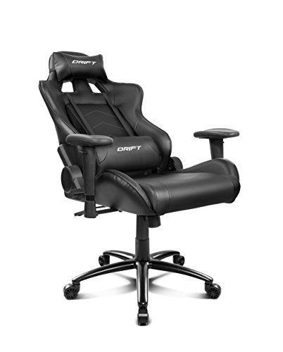 Drift DR150B - Silla Gaming Profesional, (Poilipiel Alta Calidad, Ergonómica), Color Negro