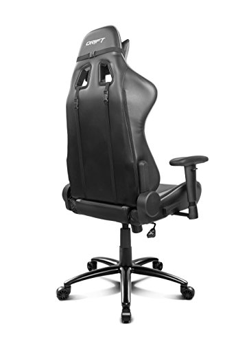 Drift DR150B - Silla Gaming Profesional, (Poilipiel Alta Calidad, Ergonómica), Color Negro