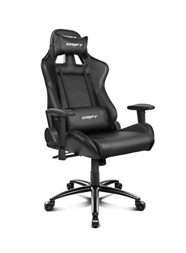 Drift DR150B - Silla Gaming Profesional, (Poilipiel Alta Calidad, Ergonómica), Color Negro