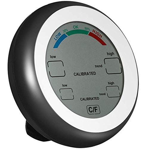 Dsnmm Monitor higrómetro para interiores, 2 unidades, multifuncional, termómetro digital, higrómetro de temperatura, medidor de humedad para el hogar, negro, talla única