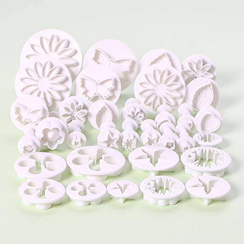 DUBENS 33 piezas de moldes para fondant, galletas, dulces, hojas, mariposa, corazón, forma de corazón