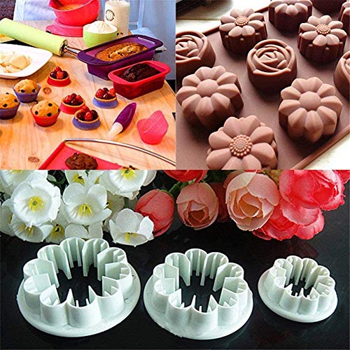 DUBENS 33 piezas de moldes para fondant, galletas, dulces, hojas, mariposa, corazón, forma de corazón