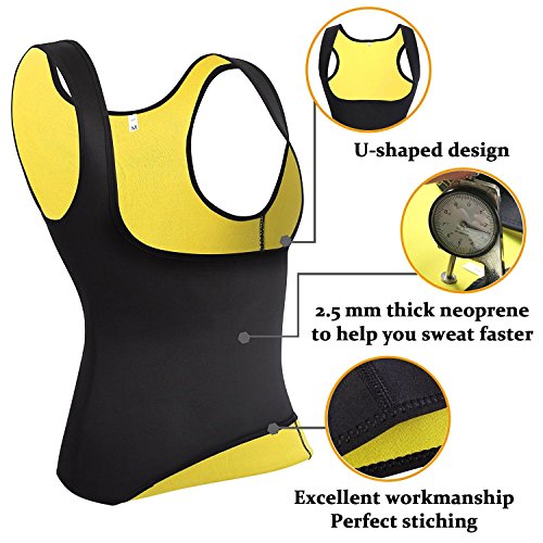 Ducomi Faja Reductora Mujer - Camisetas Sauna Adelgazante - Ajustada para Lograr una Silueta Abdomen Plano - Ideal Mientras se Practica Deporte y en la Vida Cotidiana (M, Negro)