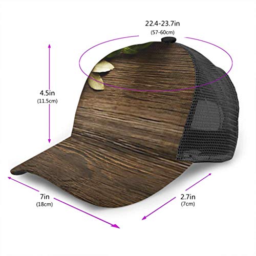 DUKAI Gorra de béisbol Hombres Mujeres, Verduras sobre Fondo de Madera Vieja Sobrecarga Ajustable Trucker Mesh Summer Vented Baseball Sun Cap Sombrero Sombreros para Hombre