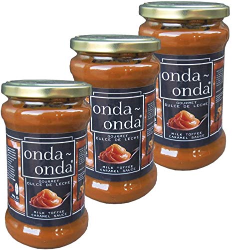 Dulce de Leche Gourmet Onda Onda - Dulce de leche premium - Relleno para tartas, dulces, pies - Ideal para panqueues o waffles - Perfecto para usar con helado, avena, cereales - 350g x 3