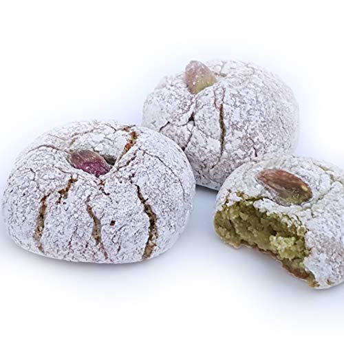 Dulces de almendra siciliana con pistacho, en confección ahorro (kg.1). RAREZZE: productos típicos, cannoli, pasta de almendra, cassate de pastelería artesanal siciliana