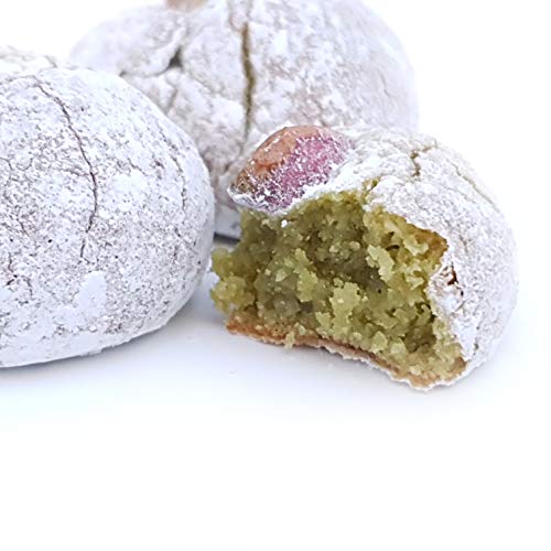 Dulces de almendra siciliana con pistacho, en confección ahorro (kg.1). RAREZZE: productos típicos, cannoli, pasta de almendra, cassate de pastelería artesanal siciliana