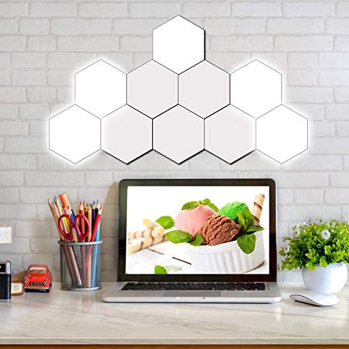 Duokon DIY Luces de decoración de Pared Innovadora Forma Hexagonal Mood Night Light Lámpara de Ambiente doméstico para Dormitorio Decoración de Sala de Estar 100V-240V(7 Lights)