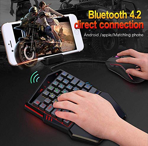 Durable Teclado Bluetooth 4.2 Juego for móvil inalámbrico + Wired Mouse Set xiao1230