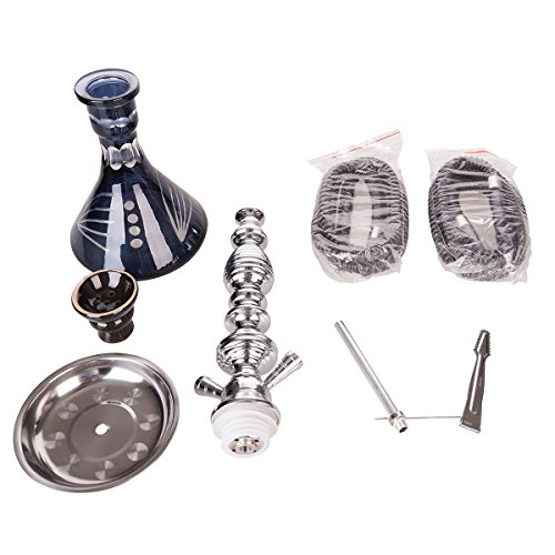 DXP Shisha Hookah 53 cm 2 Manguera Cachimba Narguile agua tubo vidrio fumar negro JYH01