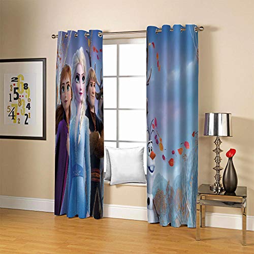 dxycfa Cortinas Opacas Princesa De Dibujos Animados con Anillas para Salon Moderno Dormitorio2 Piezas Cortinas Opacas 150X166 Cm