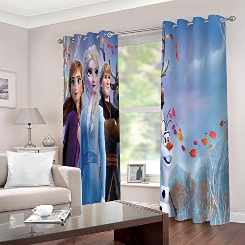 dxycfa Cortinas Opacas Princesa De Dibujos Animados con Anillas para Salon Moderno Dormitorio2 Piezas Cortinas Opacas 150X166 Cm