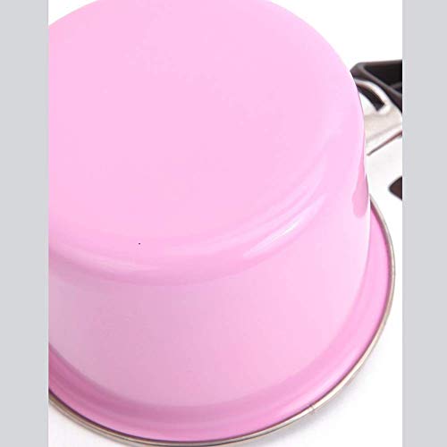 DZX Sartén para Leche Antiadherente Mini Olla para Fideos instantáneos Mantequilla para Hornear Jarabe de Chocolate Derretidor (Color: Rosa, Tamaño: 11 cm), Recipiente para Leche Antiadherente