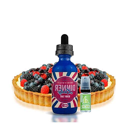 E Liquid Dinner Lady Berry tart 50ml - 70vg 30pg- booster shortfill + E Liquid The Boat 10 ml lima limón - Pack de 2 unidades para cigarrillo electrónico.