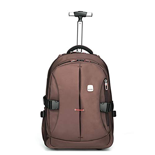 EAQDWS - Maleta de Viaje Oxford con Ruedas para Hombre, Equipaje de Negocios con Ruedas, Apta para Viajes, Escuela, Compras marrón café 19inches