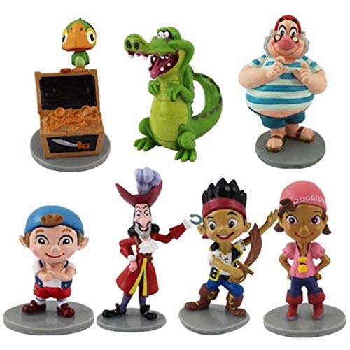 EASTVAPS 7pcs / Set Jake The Neverland Pirates Anime Cartoon PVC Figura de acción de Juguete