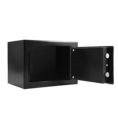 EBTOOLS Caja Fuerte de Sobreponer Sólo Llave, Caja Fuerte con Cerradura Ideal para Hogar Oficina Hotel, 23 x 17 x 17.3 cm