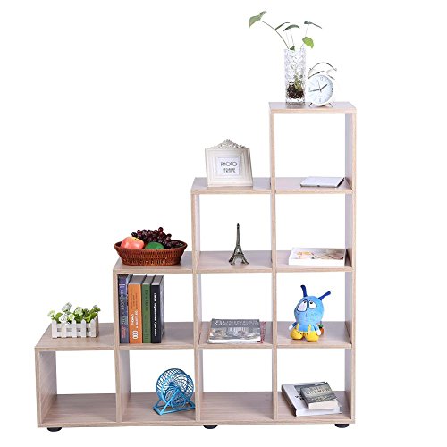 EBTOOLS - Estantería para escaleras, 10 compartimentos en forma de cubo, estantería escalonada, estantería para la cafetería de oficina de casa, 114 x 30 x 116 cm