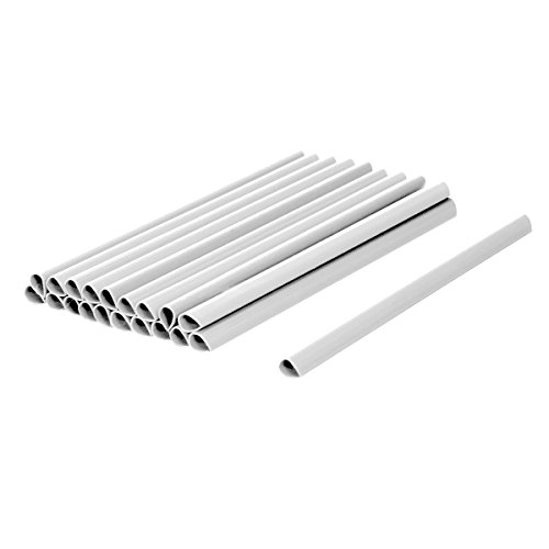 ECD Germany Rollo de Protección Cercado 35m x 19cm 7m² Película de PVC para Vallas Tiras de Ocultación Vista y Contra el Viento para Cercas de Varilla Doble y Simple con 20 Clips de Fijación Blanco